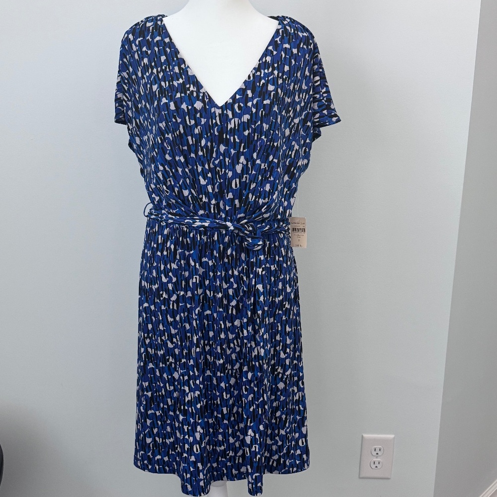 Coldwater Creek Luna Blue Knit Dress Size 8 NWT